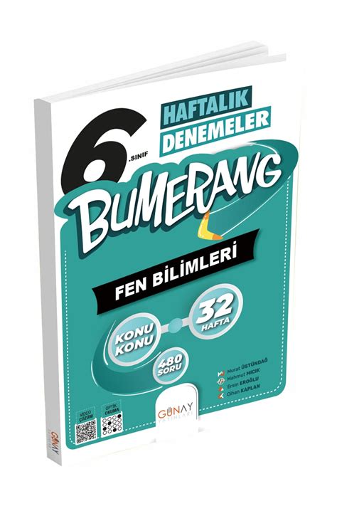 6 Sınıf Bumerang Serisi 32 Haftalık Fen Bilimleri Denemeleri Bilgi