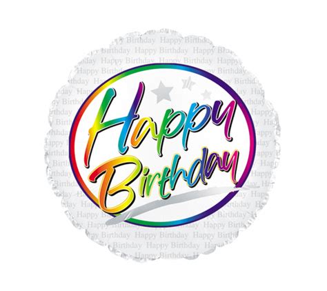 Palloncino Mylar Happy Birthday Arcobaleno Cm