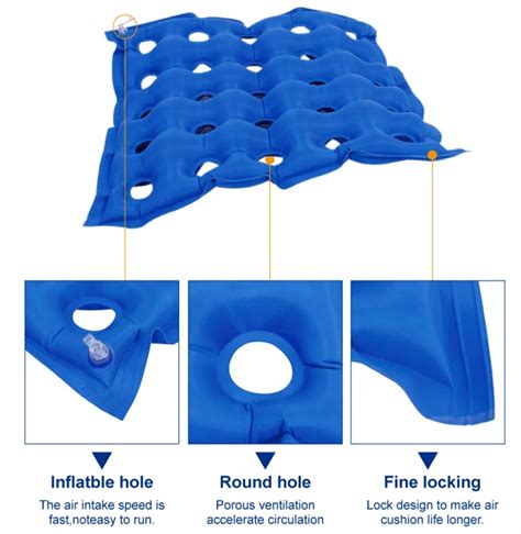 Square Pillow Hemorrhoid Cushion - Inflatable Ring Relieves Discomfort ...