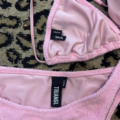 Triangl Terry Cloth Bikini Vinca Pink Cheeky Style Depop