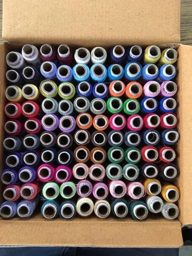 Dyed 2 Ply 300 Meters Polyester Sewing Thread Count 50 At 300 Box