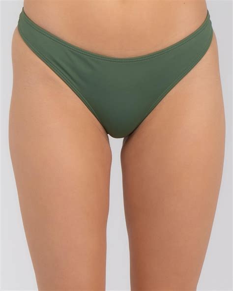 Shop Topanga South Beach G String Bikini Bottom In Olive Leaf Fast