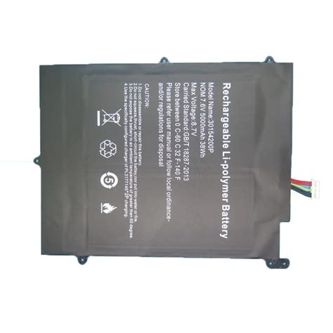 Laptop Battery For Teclast F6 Plus 30154200p 76v 5000mah 38wh 20cm15