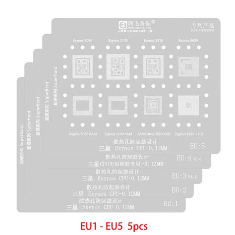 EU5 1 2 4 BGA Stencil Reballing For Samsung 3830 XGO Exynos 1080 2100