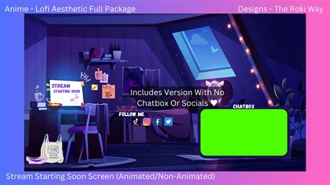 Anime Lofi Aesthetic Twitch Stream Overlay Package Animated Non ...