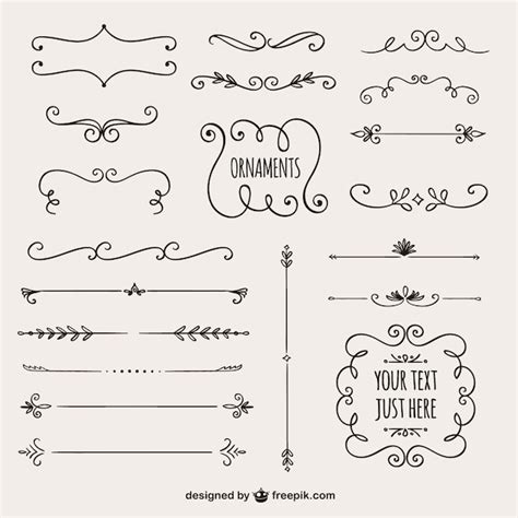 Free Vector Calligraphic Borders Collection