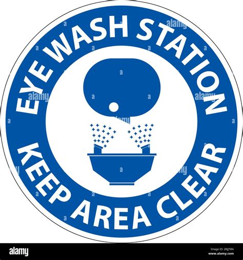 Floor Sign Eye Wash Station Keep Area Clear Stock Vector Image Art