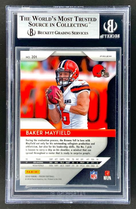 2018 Panini Prizm Rookie Green Prizm 201 Baker Mayfield RC For