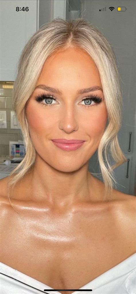 Pin By Lauren Amber On Wedding Inspo Wedding Makeup Blonde Bridesmaid Hair Makeup Bridal
