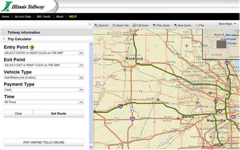 Illinois Tollway Toll Plazas Map