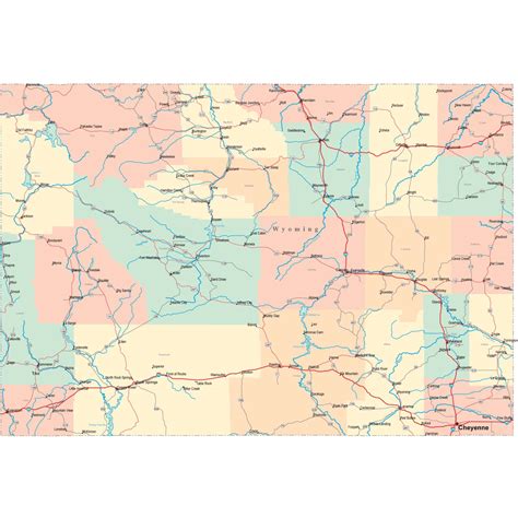 Wyoming State Map Usa Wyoming State Powerpoint Maps | PowerPoint