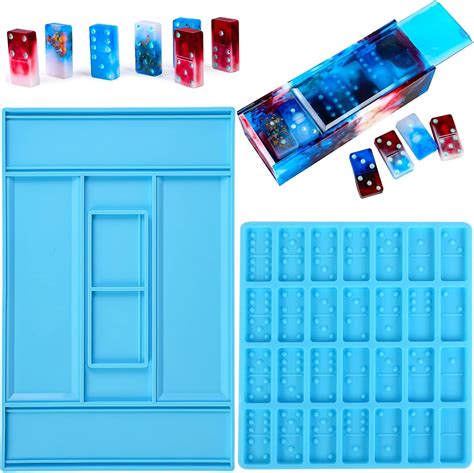 Doreenbow Dominoes Storage Box Resin Molds Resin Molds Domino Silicone Molds Dot