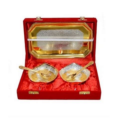 Silver Gold Plated Brass Bowl At Rs Set Silver Plated Brass Bowl