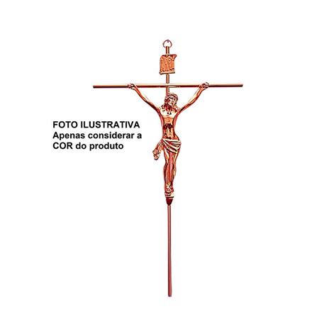 Crucifixo Tradicional Cruz Em Chapa De Metal Para Parede Cm Cor