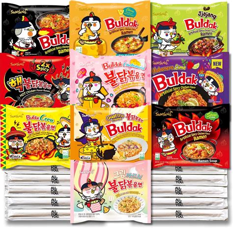 Samyang Spicy Chicken Hot Ramen Noodle Buldak Variety Pack 9 Different Flavors