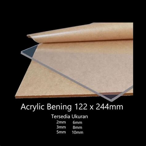 Jual Acrylic Bening Mm Ukuran X Mm Akrilik Mm Lembaran