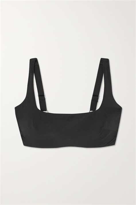 Form And Fold The Crop Recycled Bikini Top In Black ModeSens