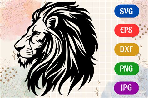 Lion Silhouette Svg Eps Dxf Vector Graphic By Creative Oasis