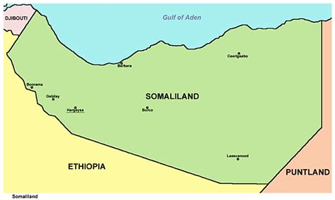 Somaliland Map Regions