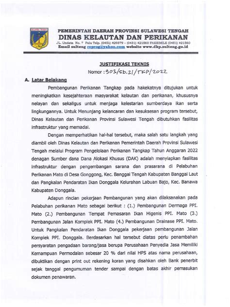 Justifikasi Teknis Pdf