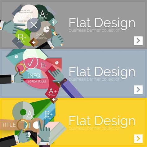 Premium Vector Flat Design Vector Infographic Banners With Geometric