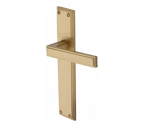 Heritage Brass Atlantis Long Backplate Door Handles Satin Brass Door Handles From Handles 4