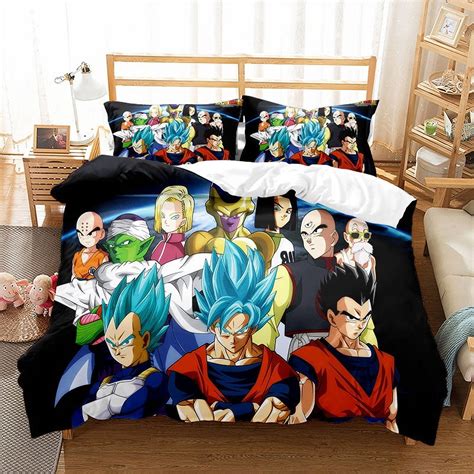 Bedding Set 3d Anime Dragon Ball Goku Vegeta Duvet Cover Bed Sets For