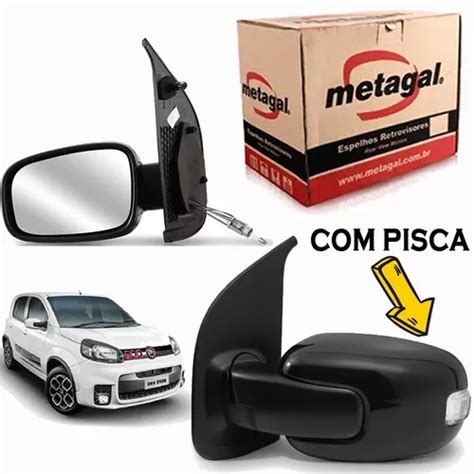 Retrovisor Fiat Uno Vivace Portas Controle Pisca Original