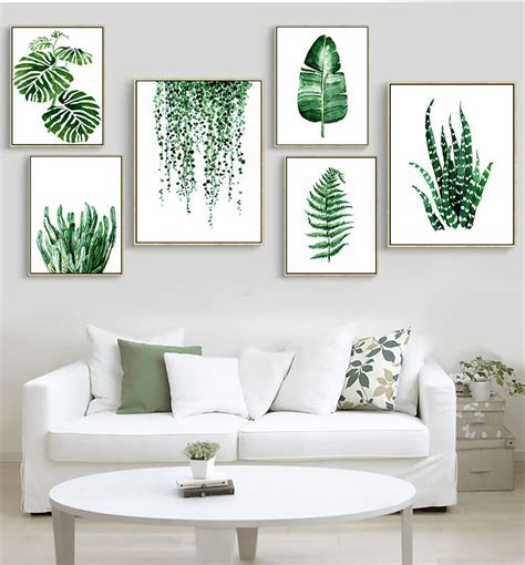 Green Tropical Plant Leaves Canvas Art Print Poster Free Worldwide