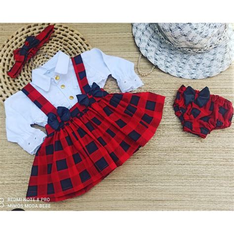 Conjunto Xadrez Salopete Calcinha Tiara Shopee Brasil