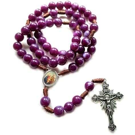 Vintage Chapelet catholique prière Perles Collier Christ jésus Croix