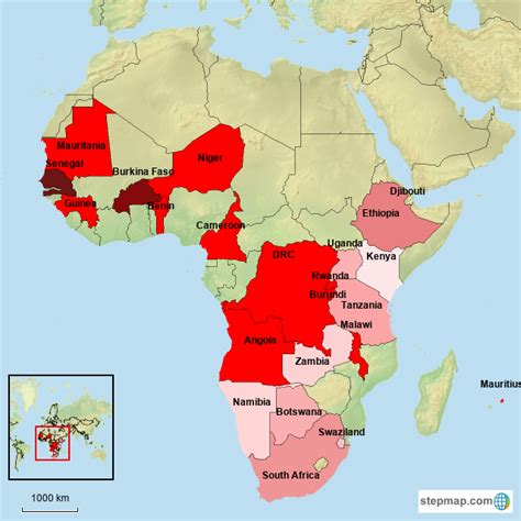 StepMap Map of Africa Landkarte für Africa