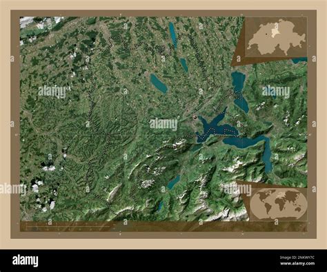 Luzern Canton Of Switzerland Low Resolution Satellite Map Corner