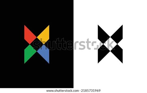 Colorful Black Letter X Logo Design Stock Vector (Royalty Free ...