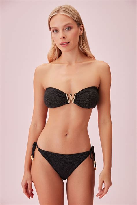 Metal Aksesuarl Straplez Bikini St S Yahli Suwen