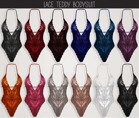 Elliesimple Lace Teddy Bodysuit The Sims 4 Download Simsdomination Sims Sims 4 Teddy