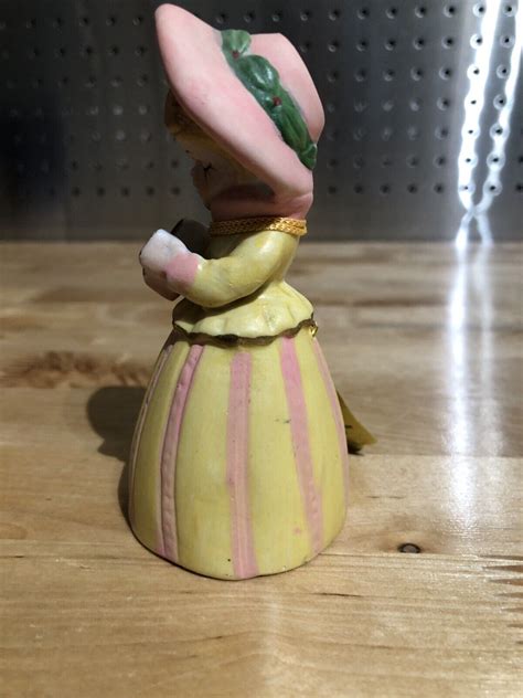 Vintage Merri Bells Jasco Girl Caroler Bisque Porcelain Bell Ebay