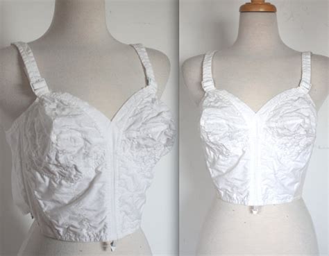 Vintage 1950s Bustier 50s White Bullet Bra Bustier Pin Up