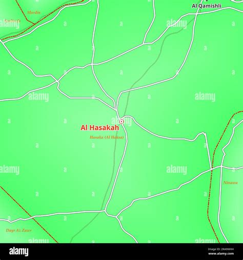 Map of Al Hasakah City in Syria Stock Photo - Alamy