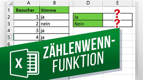 Excel Zählenwenn Funktion verwenden Zellen zählen nach Kriterium