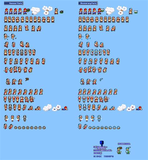 Mlss Hammer And Boomerang Mario Sprites Sheet By Pixel9bit On Deviantart