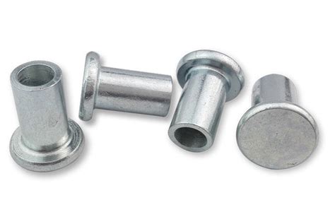 Zinc Plated Steel Flat Head Semi Tubular Rivet Grade Hollow End