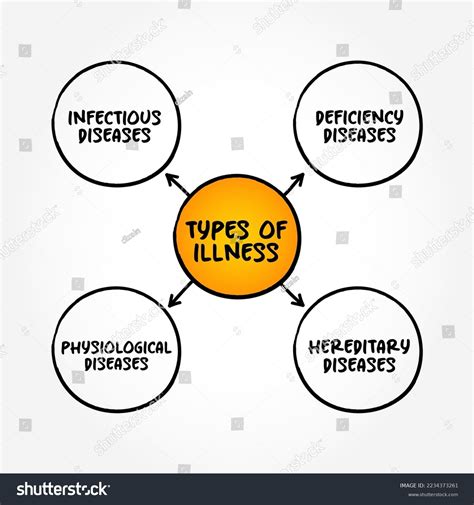 Types Illness Disease Period Sickness Affecting Stock Vector (Royalty ...