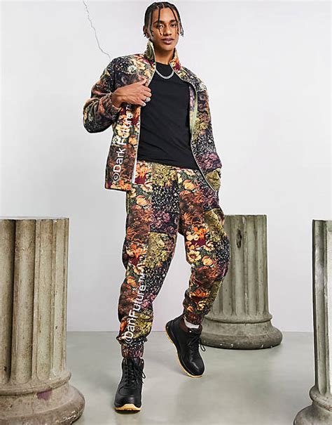 Asos Dark Future Co Ord In Polar Fleece With All Over Tapestry Print In