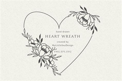 Floral Heart Wreath Svg Valentines Svg Frame Love Svg 1191986