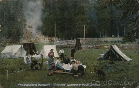 "Palousers" Camping on the St. Joe River Pocono, ID Postcard