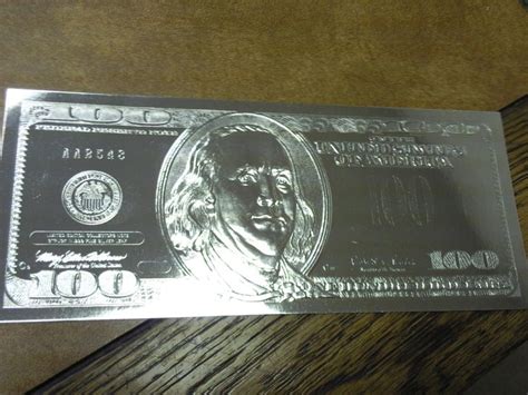 Silver Foil US $100 Dollar Bill