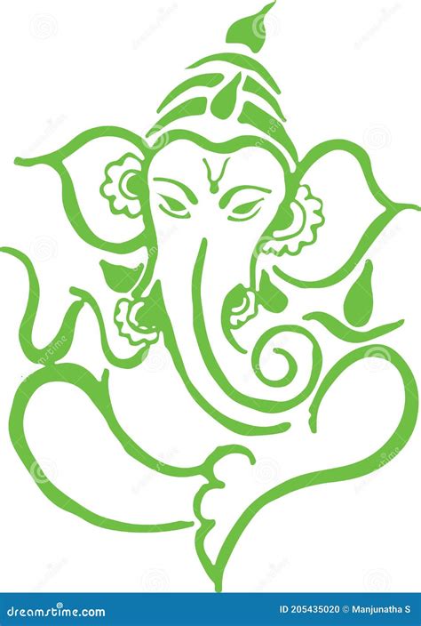 Sketch Of Lord Vinayaka Or Ganesha Creative Outline Editable Outline