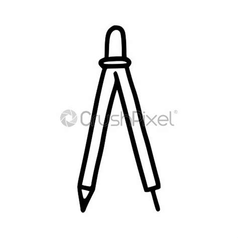 Compasses for drawing drawings Vector doodle illustration - stock ...