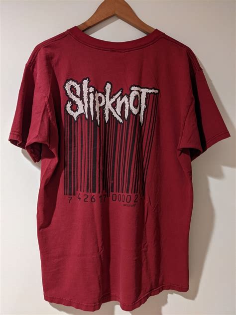 Vintage Slipknot Band Music Barcode Red Maroon X Gem